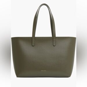 NWT Mansur Gavriel Small Leather Zip Tote in Woodland/Grigio